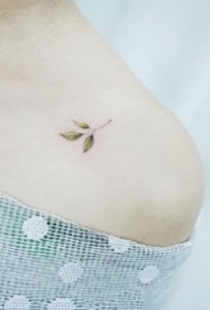 一组小清新树叶纹身图案欣赏