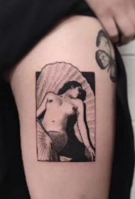 裸女插画主题的9款裸女纹身图案作品