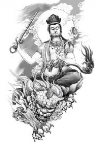 传统的36款佛像主题的佛祖纹身手稿图