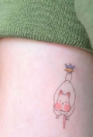 一组超可爱的彩色卡通纹身图案