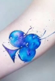 蓝紫色调的8款水彩色小清新纹身图片