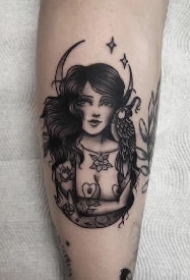 暗黑风9款女郎纹身作品图案
