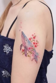 一组小清新彩色唯美纹身图案