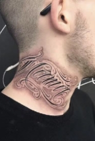 不错的一组花体字纹身作品图片