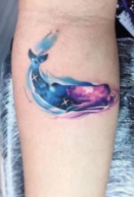 好看的一组小清新鲸鱼和海豚纹身图案