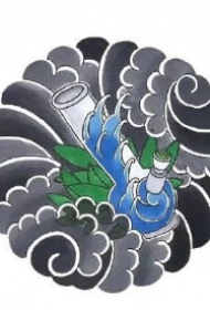 传统的9款祥云小圆图纹身手稿图片