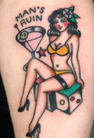 一组色彩鲜明的oldschool纹身