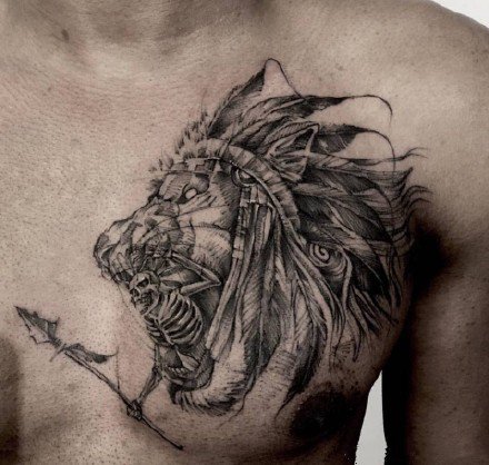 帅气的一组9张黑灰精品纹身作品图