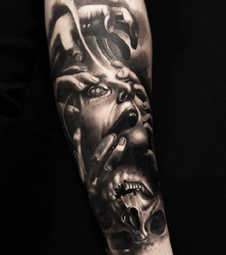 欧美花臂纹身 13款欧美创意写实的手臂花臂纹身图案