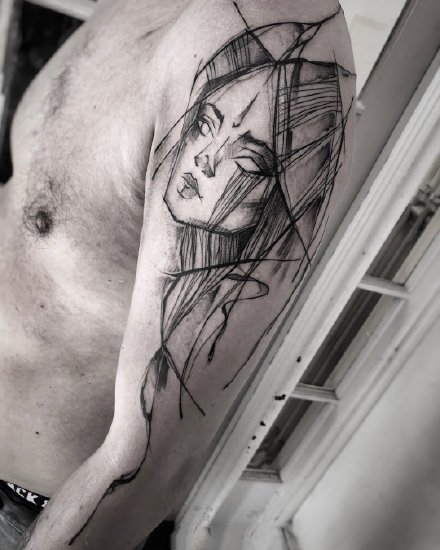 散点纹身 15款超帅的大臂位置的散点纹身图案