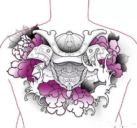 花胸刺青 8款男性花胸的纹身图案和手稿图片