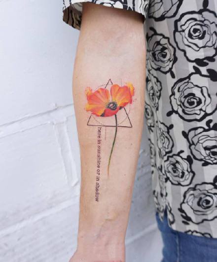 女生小臂小清新的9款花朵纹身图案