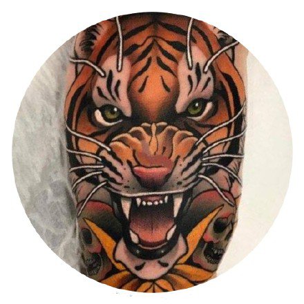 小虎头纹身 可爱的一组奶凶奶凶的小老虎纹身图片