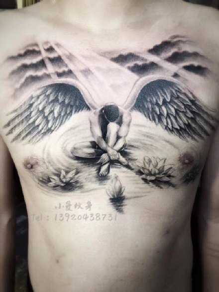 带翼天使纹身 9张带翅膀的天使纹身图案