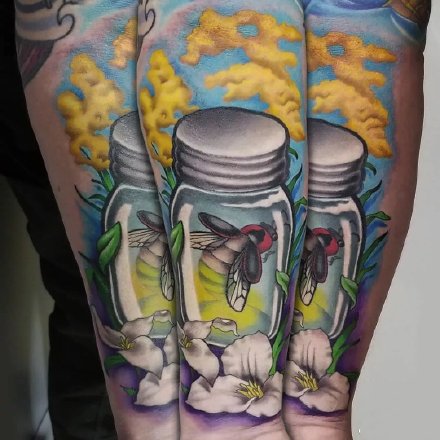 12款精美的创意玻璃瓶子纹身图案