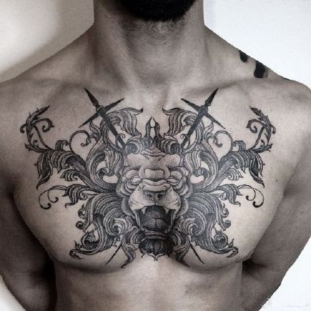 15款好看的胸部花胸纹身图案作品