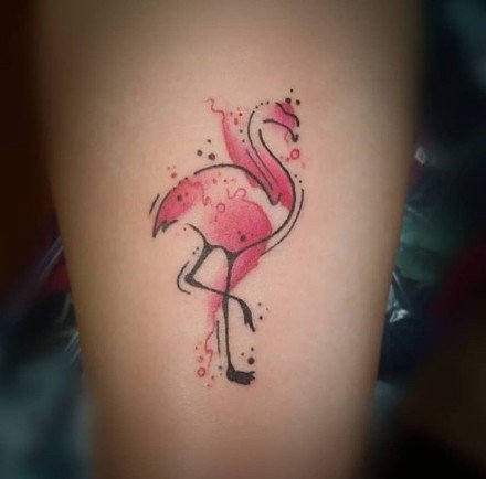 纹身火烈鸟 9款漂亮的小清新火烈鸟纹身图案