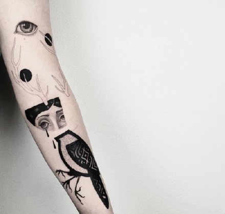 黑色创意小清新的9张纹身图片