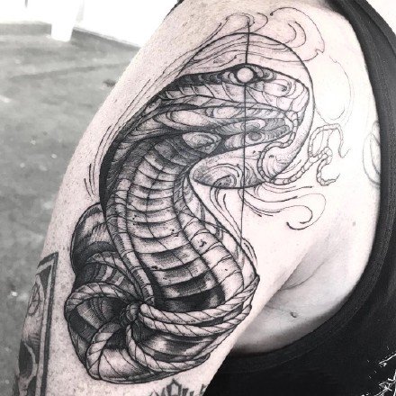 黑色纹身 22款精品的黑白暗黑灰纹身图案作品