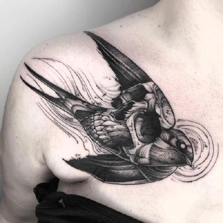 黑色纹身 22款精品的黑白暗黑灰纹身图案作品