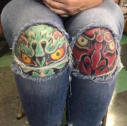 膝盖纹身 纹在膝盖上的9款个性花纹身图案