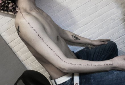 上海纹身--9款简约文字纹身--上海黑岩刺青作品