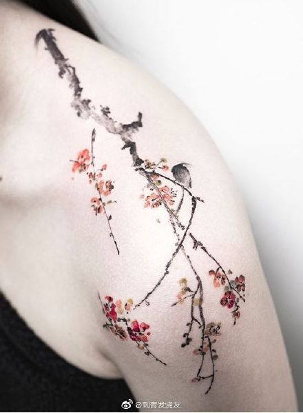 梅花纹身 9款梅花香自苦寒来的纹身图片