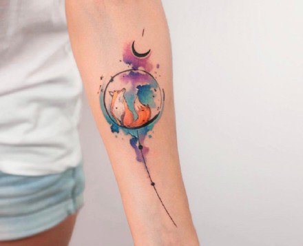 小臂水彩纹身 18款小手臂上的水彩色纹身图片