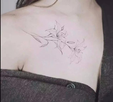 女生肩花纹身 12款好看的小清新女生肩部花朵纹身图案