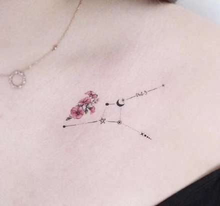 简约风格的9款小清新星座星线纹身图案