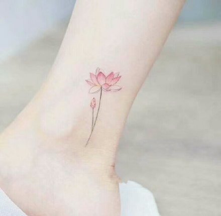 脚踝处的一组9款小清新纹身图片