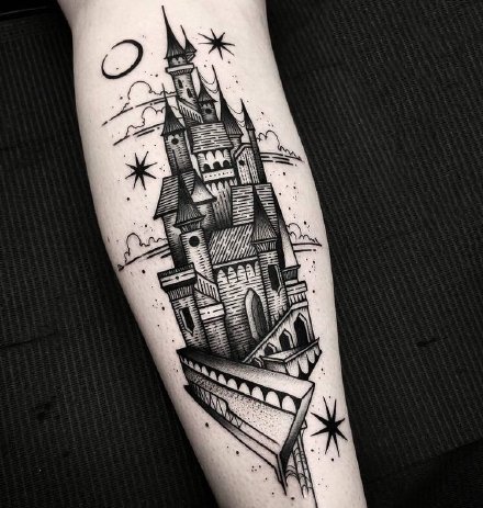 教堂纹身 16款教堂城堡等建筑纹身图案
