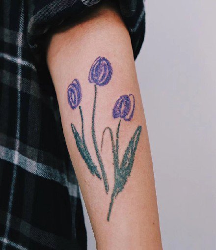 小清新蜡笔风格的9款纹身图案作品