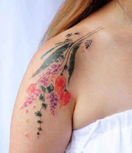 小清新蜡笔风格的9款纹身图案作品