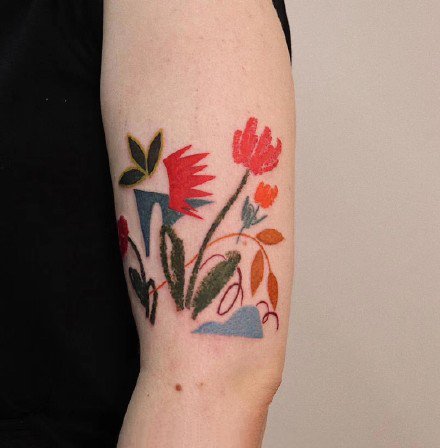 小清新蜡笔风格的9款纹身图案作品