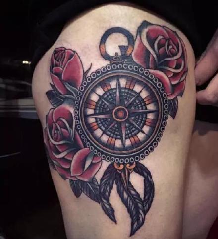 罗盘纹身 9款漂亮精致的罗盘指南针纹身图案