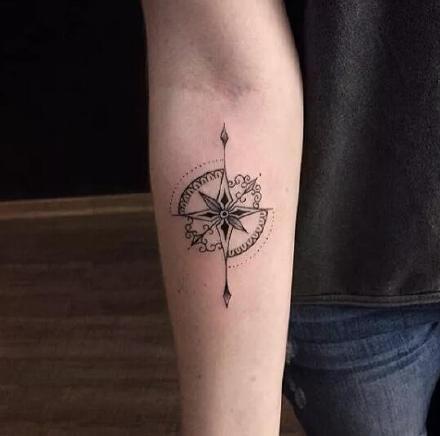 罗盘纹身 9款漂亮精致的罗盘指南针纹身图案