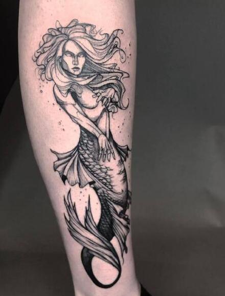 国外黑灰纹身师Mitchell Keanu的9款点刺素描纹身作品