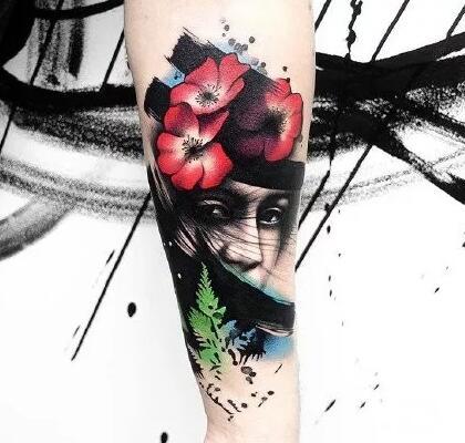 纹身泼墨图片 超个性的9款创意水墨纹身图案赏析