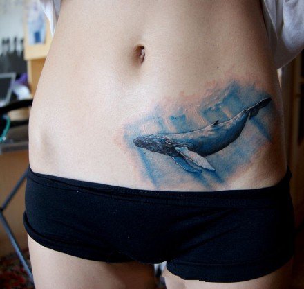纹身鲸鱼图 9款好看的鲸鱼纹身图片