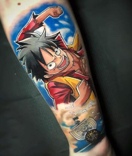 海贼王纹身-15款路飞索隆艾斯乔巴等动漫角色纹身图案