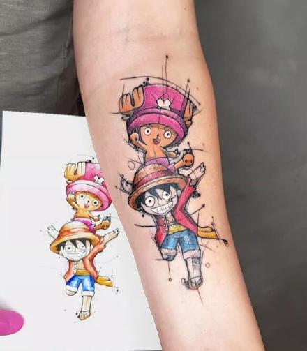 海贼王纹身-15款路飞索隆艾斯乔巴等动漫角色纹身图案