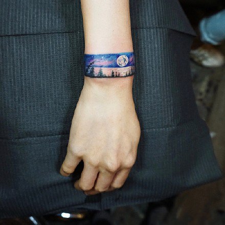简约的9款小手环臂环纹身图片