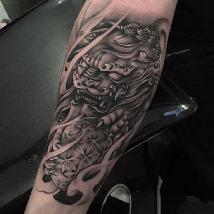 唐狮子纹身-9款狮子与麒麟结合产生的唐狮纹身图案