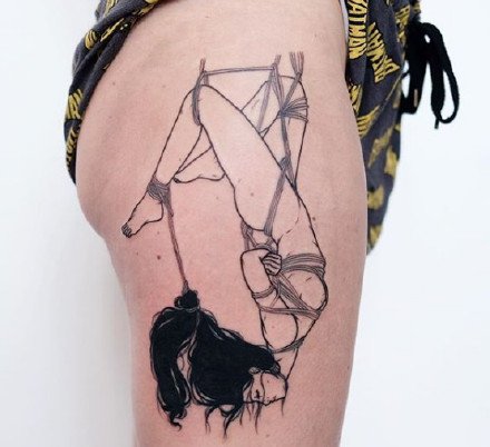 捆绑SM女郎的一组个性纹身图案