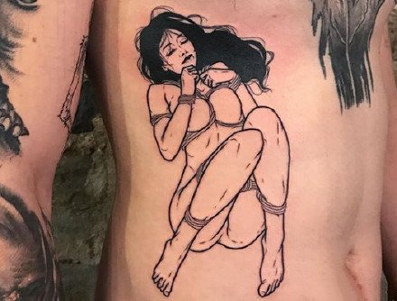 捆绑SM女郎的一组个性纹身图案