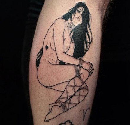 捆绑SM女郎的一组个性纹身图案