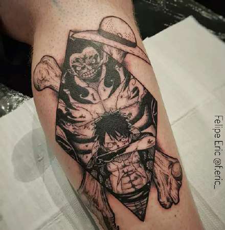 路飞纹身 9款海贼王草帽路飞的纹身图案