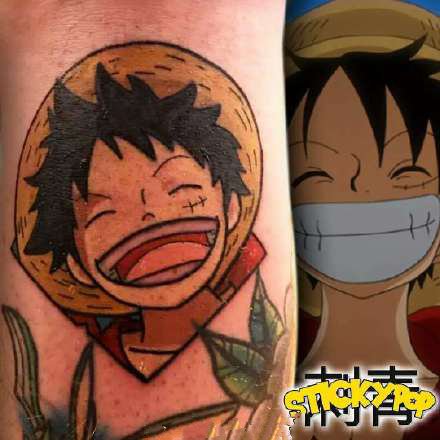 路飞纹身 9款海贼王草帽路飞的纹身图案