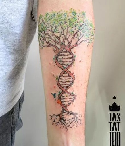 基因链纹身 26款好看的基因链符号主题的纹身图案